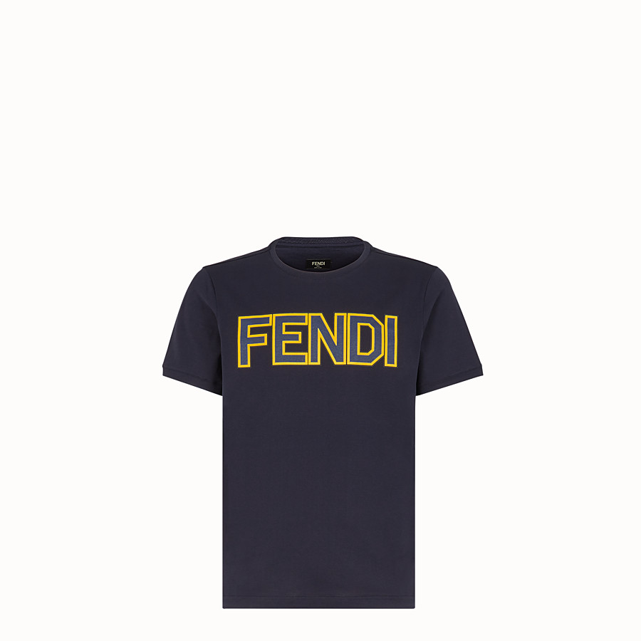 Fendi Navy Blue Logo T-Shirt - Rogue
