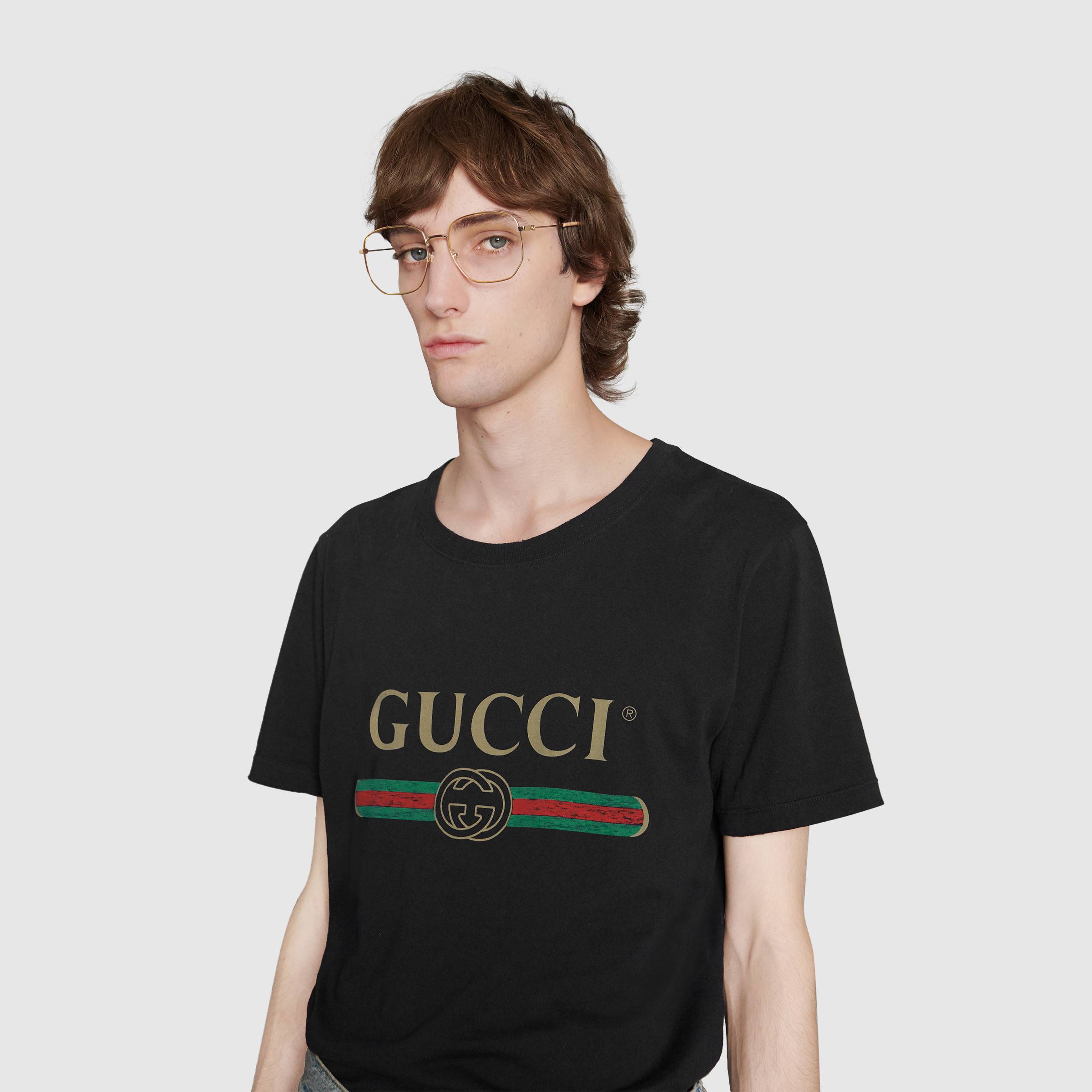 Gucci Black Retro Logo T-Shirt - Rogue