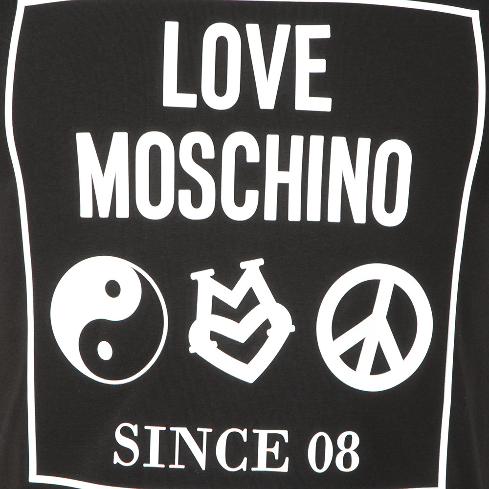 Love Moschino Logo Print T-Shirt Black - Rogue