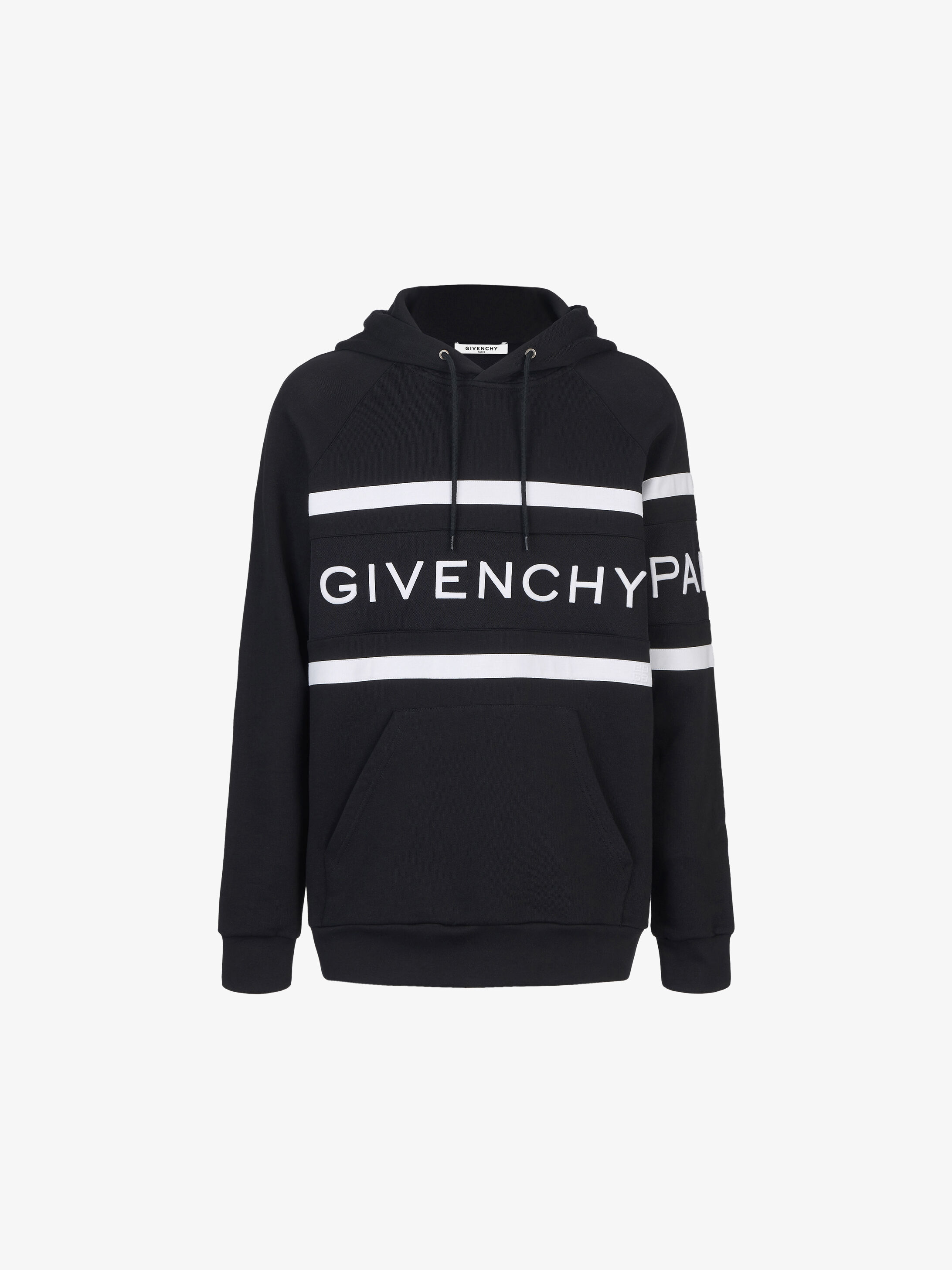 Givenchy Black And White Striped Hooded Sweatshirt - Rogue
