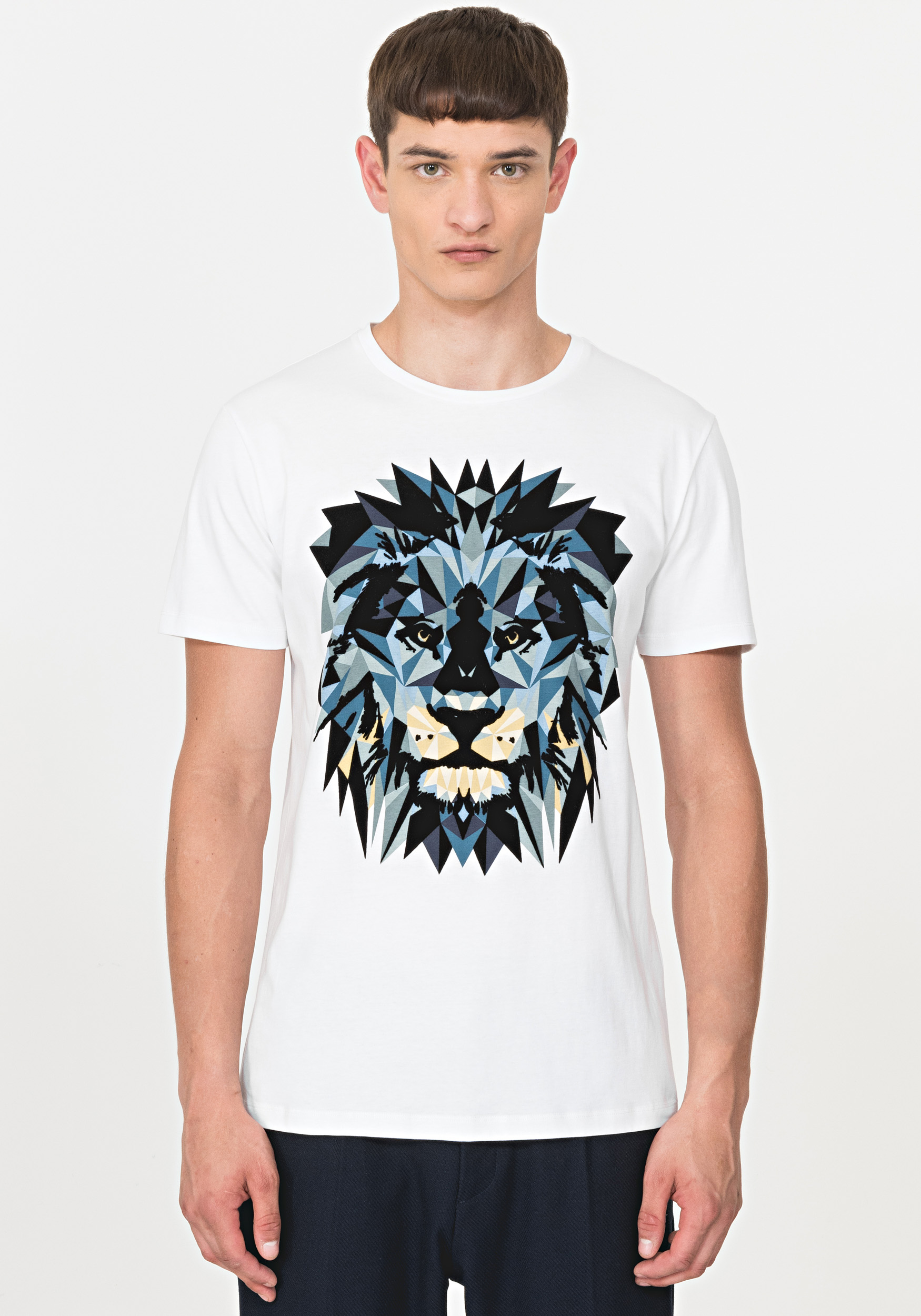 Antony Morato White Flock Lion T-Shirt - Rogue