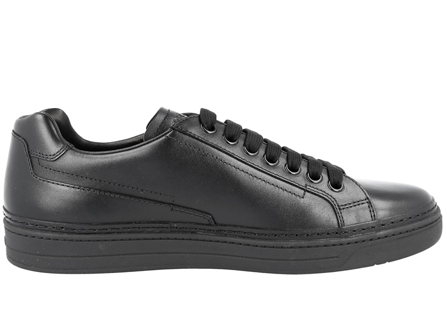 Prada Men's Black Leather Nevada Calf Sneakers - Rogue Menswear