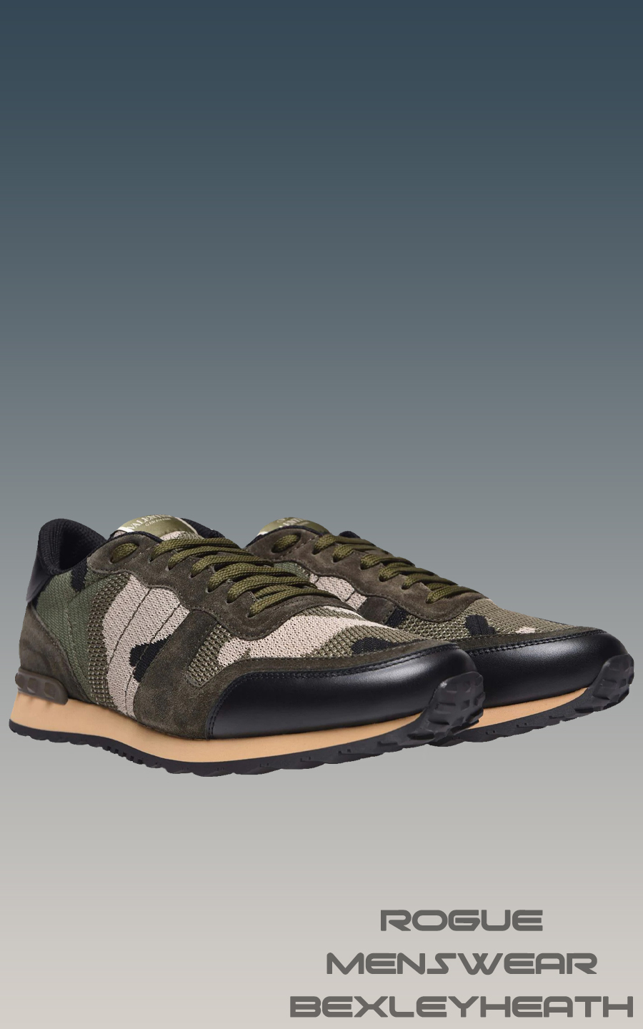 Mens Valentino Garavani green Valentino Garavani Leather Camouflage Sneakers  | Harrods # {CountryCode}